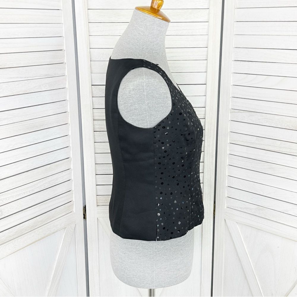 Kasper Petites Sequin Front Camisole Tank Top‎ Black Size 2P Party Evening - Picture 3 of 12